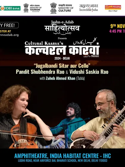 Another poster for the Jashn-e-Adab festival, highlighting our sitar and cello duet. We are always happy to be part of such cultural extravaganzas.