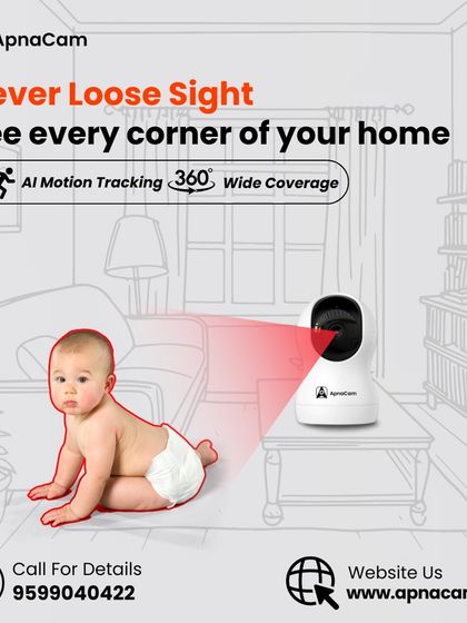 Never lose sight of your baby. Our indoor camera features AI motion tracking and 360-degree wide coverage to help you monitor your child's every move.
