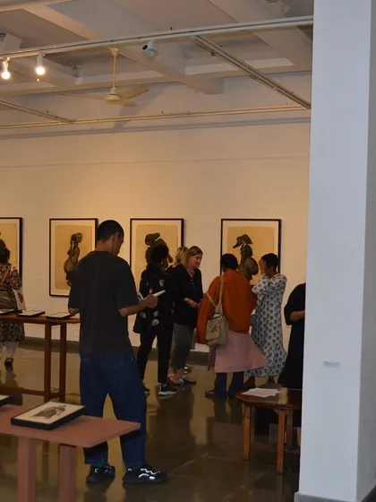 Another view of the crowd at the opening of 'Quieter than Silence'.