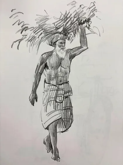 A collection of my figure drawing demonstrations from online classes and practice sessions. Each sketch is an opportunity to study the human form, capturing different poses, gestures, and scenes from daily life.