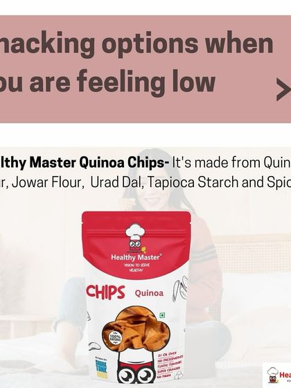 Our Quinoa Chips are another great option to lift your spirits. Made from quinoa flour, jowar flour, and spices, they are a delicious and nutritious snack.