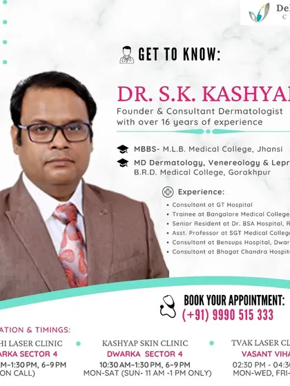 I am Dr. S.K. Kashyap, the founder of this clinic. With over 16 years of experience in dermatology, I personally oversee our slimming programs to ensure they are not only effective but also medically safe for you. My goal is to provide real, lasting results based on proven science.