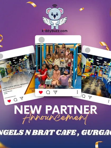 Gurgaon parents, I'm excited to partner with Angels N Brat Cafe, where great fun meets delicious food. Let the kids play while you unwind, and get 10% off when you book with me.