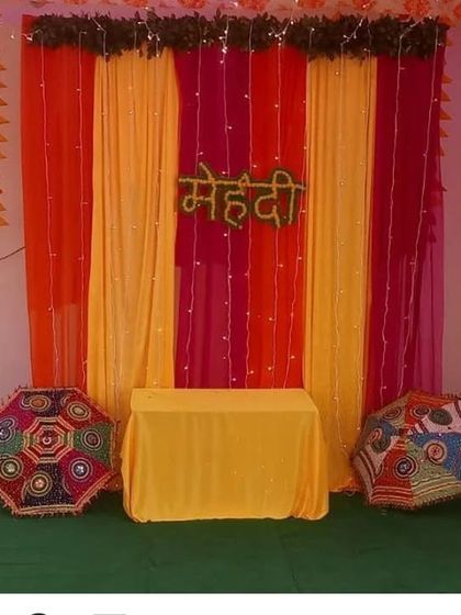 Shanaya Decorations - All-Inclusive Ceremony Packages (Haldi & Mehendi) Mehendi & Sangeet Backdrops photo 37