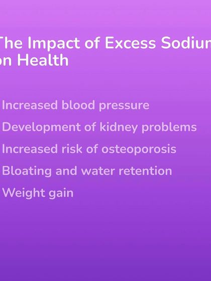 Excess sodium can lead to serious health issues like high blood pressure, kidney problems, and weight gain. My program helps you understand and manage these risks.