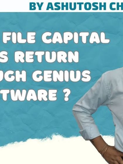 Learn how to file your Capital Gains ITR for both Short Term (STCG) and Long Term (LTCG) gains. This thumbnail is for our detailed video guide on using Genius software for filing.