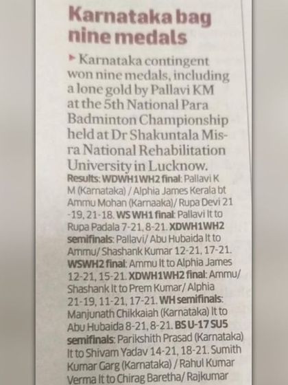 Udbhav Academy - Competitive Para-Badminton Coaching Tournament Victories & Press photo 3