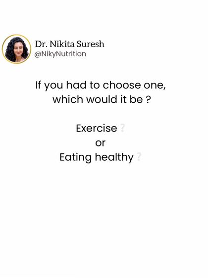 If you had to choose one, would it be exercise or eating healthy? For me, eating healthy is easier. It's important to know your own strengths and challenges to build a sustainable routine.