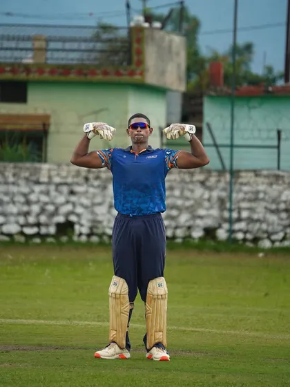 One of my players celebrating on the field during our Dehradun tour. These tours are not just about playing cricket in different conditions but also about building confidence and creating lasting memories as a team.