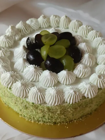 A Fresh Grape Cream Cake. I love working with seasonal, local fruits, and this cake showcases the delicate flavor of fresh grapes in a light cream cake.