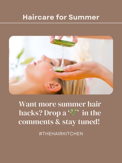 Aloe vera is a summer hair savior. This graphic gives a sneak peek into its benefits and invites you to learn more about using it in your hair care routine.
