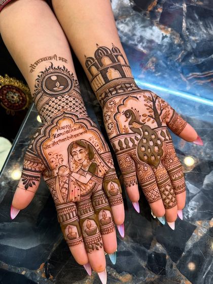 3D Henna Touch - Festive & Occasional Mehndi Karwa Chauth Storytelling Mehndi photo 3