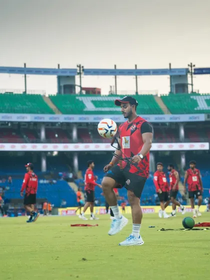 Another angle of me practicing football skills on the cricket ground. This kind of cross-training is great for developing overall athleticism.