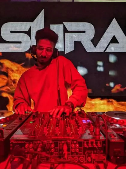 A shot from the Bollywood Festival 2023, with fire visuals setting the mood. The lighting and background visuals are key to enhancing the impact of the music, especially for high-energy genres.