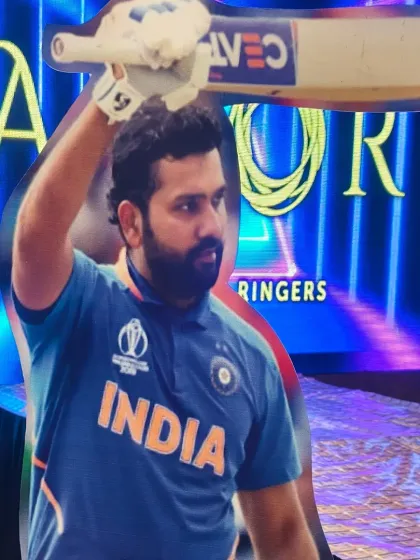 Another popular player cutout, this time of Rohit Sharma, adding to the excitement for the young cricket fans at the party.