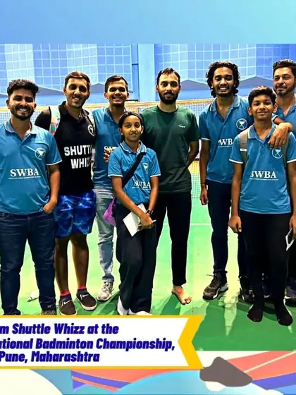 The full team of Shuttle Whizz players and coaches who traveled to Pune, gaining invaluable exposure and motivation.
