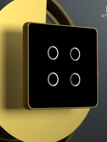 This is a closer look at my Lumi Touch Series smart switch. The elegant black and gold design adds a touch of sophistication to your wall while providing intuitive 4-gang control.