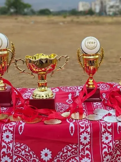 The rewards of hard work. A look at the trophies and medals ready for presentation at our anniversary match.