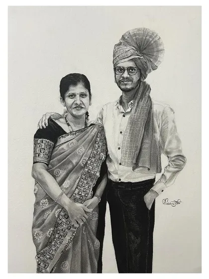 Sometimes, the simplicity of a pencil sketch captures the most emotion. This hand-drawn graphite portrait of a mother and son was a special commission, focusing on their expressions and connection. This style is perfect for a classic, timeless piece of art.