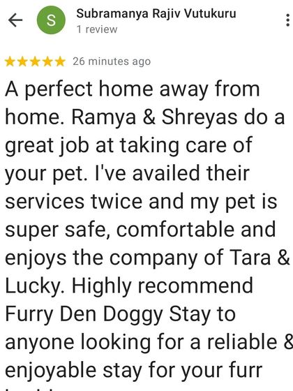 FurryDen - Home Dog Boarding Words from Our Happy Pet Parents photo 3