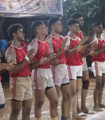 Our junior team lined up and applauding during the tournament ceremony.
