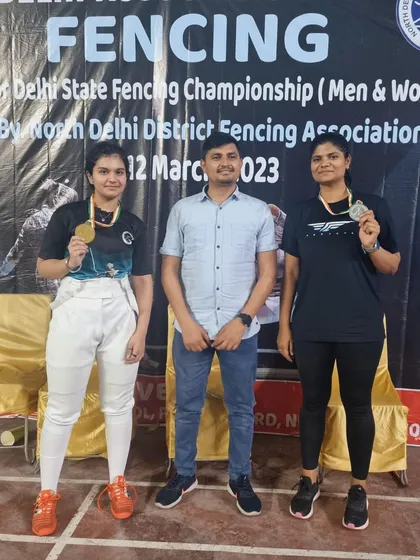 Our senior women's gold and silver medalists from the Delhi State Championship.
