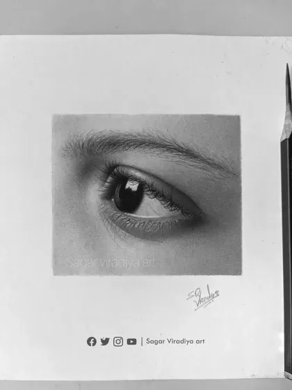 The eyes are the window to the soul, and I love capturing their realism. This detailed study of an eye, drawn with a sharp pencil, showcases the techniques I use to create depth, reflection, and lifelike texture in my portraits.