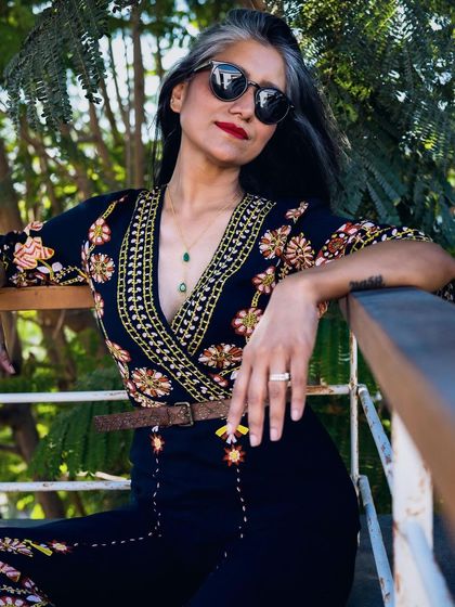 Another look at this versatile and stylish floral jumpsuit.