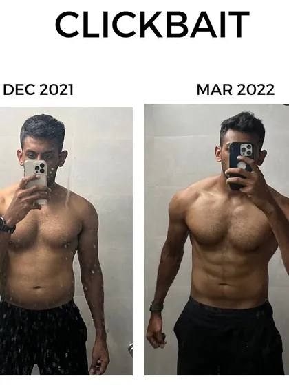 This isn't some magic 3-month transformation. This is what real, sustainable progress looks like. The picture on the left is for social media likes; the one on the right is the result of playing the long game. I'm not selling you a quick fix. I'm showing you the path to lasting results because I've walked it myself.