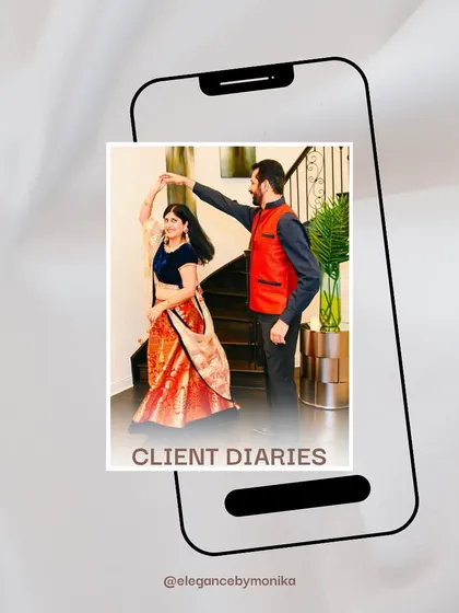 A beautiful couple moment. I love seeing my clients dance and celebrate in my outfits, like this stunning Banarasi lehenga.