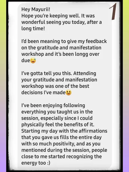 Part one of a powerful testimonial from my manifestation workshop. This client felt the benefits physically and noticed that people around them recognized their positive energy shift.