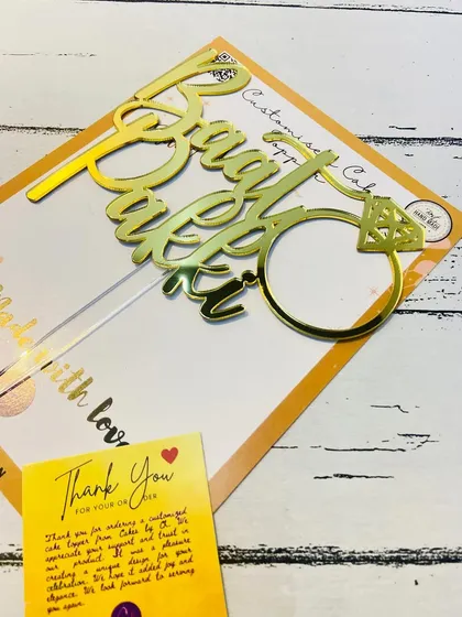 The "Baat Pakki" topper, packaged and ready to celebrate a new beginning.