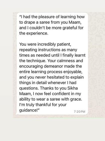 Shikha Agarwal - Personal Saree Draping Classes Words from My Wonderful Students photo 31