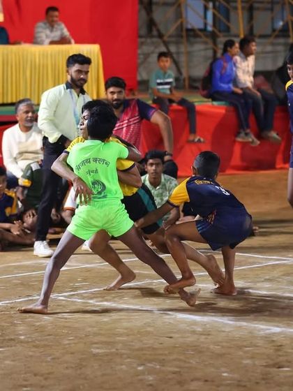 Young players in action, learning the fundamentals of raiding and defending.