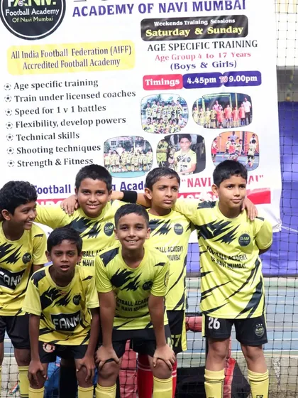 Our younger age-group team ready to compete, learning the importance of teamwork from an early age.