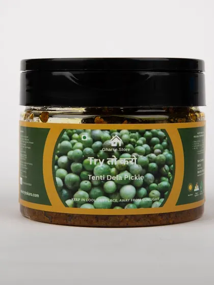 A small jar of Tenti Dela Pickle on a white background.
