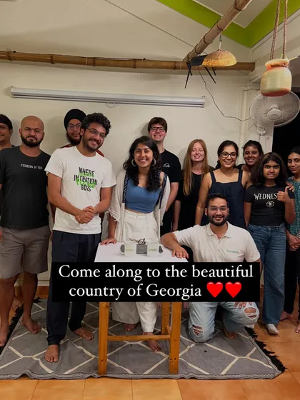 Come along to the beautiful country of Georgia. This photo shows the warm, community feel of our trips, where everyone comes together to celebrate.