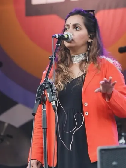 Performing at the Jetlag Music Festival. The open-air stage and relaxed vibe made for a wonderful experience of sharing my Carnatic fusion music with a new audience.