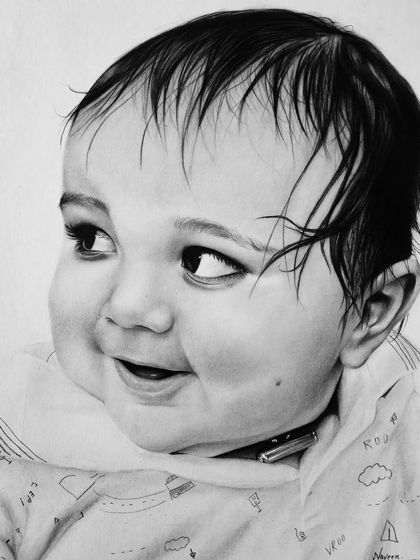 A close-up of the baby portrait.