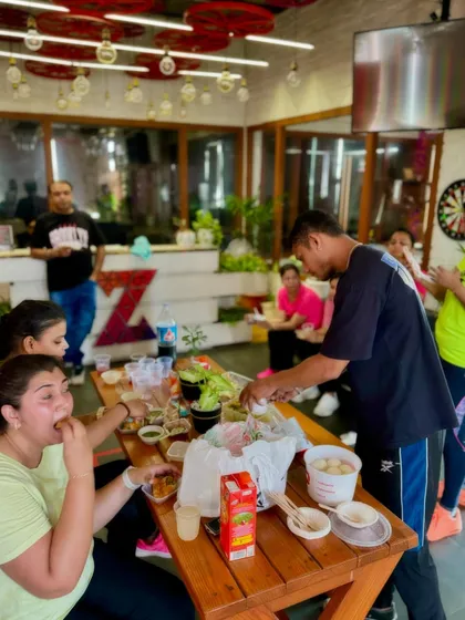 Post-workout treats and chats. We believe in balance, which sometimes means enjoying some good food together after burning all those calories.