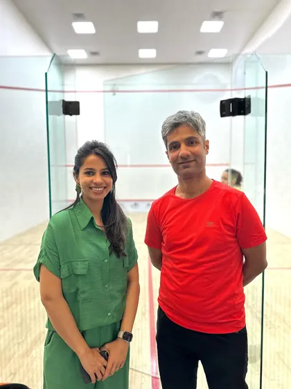 Me with renowned Sports Nutritionist Shruti Kainya after her insightful talk. We are dedicated to bringing valuable, expert-led workshops to our KhelManch community.