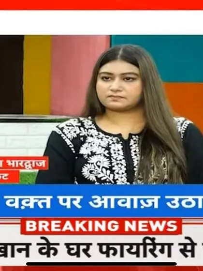 A screenshot from my segment on India News. The headline reads, "It is important to raise your voice at the right time," a principle I live by.