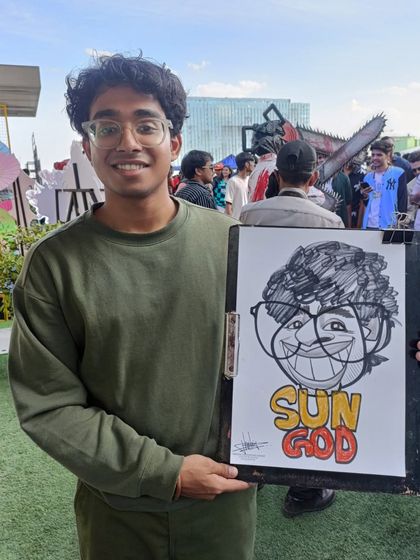 This "Sun God" caricature was a fun request from a guest at the anime festival.