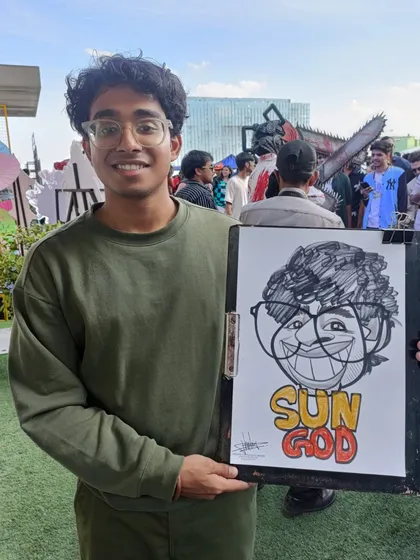 This guest's caricature was titled 'Sun God', a fun request from the Anime Fest.