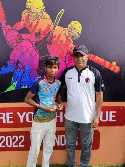 Shubh Jain being recognized as the most promising player of the match.