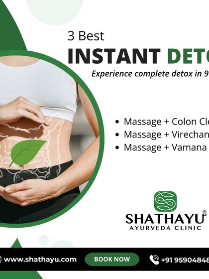 I offer three effective options for an instant detox to achieve a complete cleanse in just 90 minutes. These therapies combine massage with colon cleansing, Virechana (purgation), or Vamana (emesis) for quick and effective results.