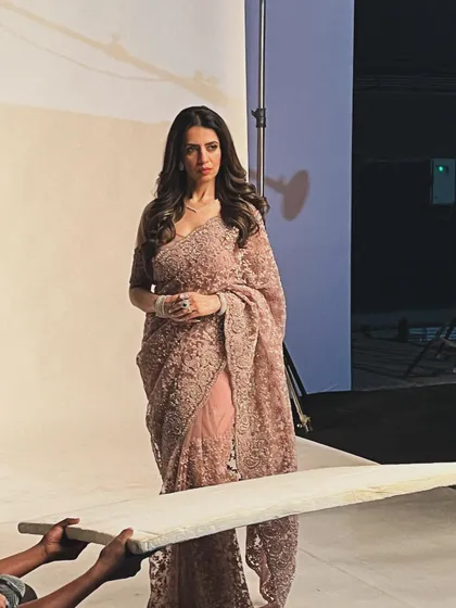 This elegant, embroidered saree was part of the styling for the leading ladies in the '#Vanshaj' poster shoot. It showcases my work with traditional Indian wear, focusing on grace and intricate detail.