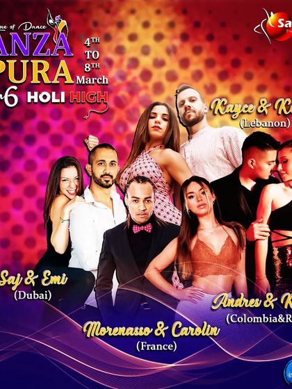 A collage showcasing the international artist lineup for our Danza Pura festival. We bring together a diverse group of world-renowned dancers from countries like France, Lebanon, and Colombia to create a global dance experience.