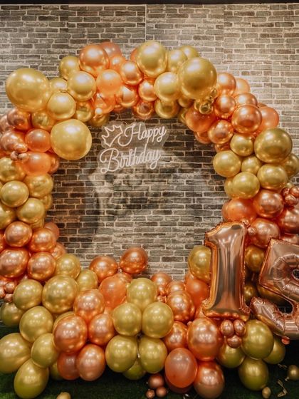 This beautiful balloon arch was for a 15th birthday celebration. We can help create the perfect photo backdrop to capture memories of your special day.