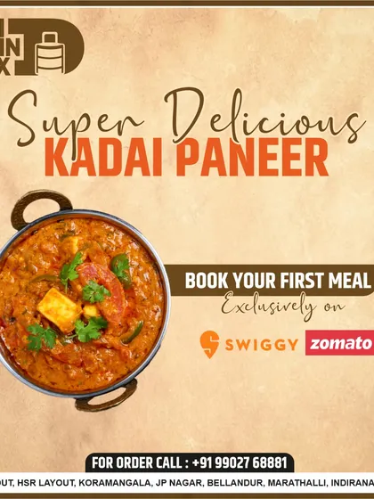 Our super delicious Kadai Paneer is a semi-dry curry made with paneer, bell peppers, and freshly ground spices. It's a flavourful option that pairs perfectly with roti or naan.